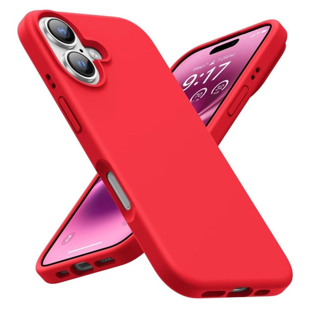 iPhone 16 Silicone Flamingo Orange Bright Phone Case - Picture 1 of 1
